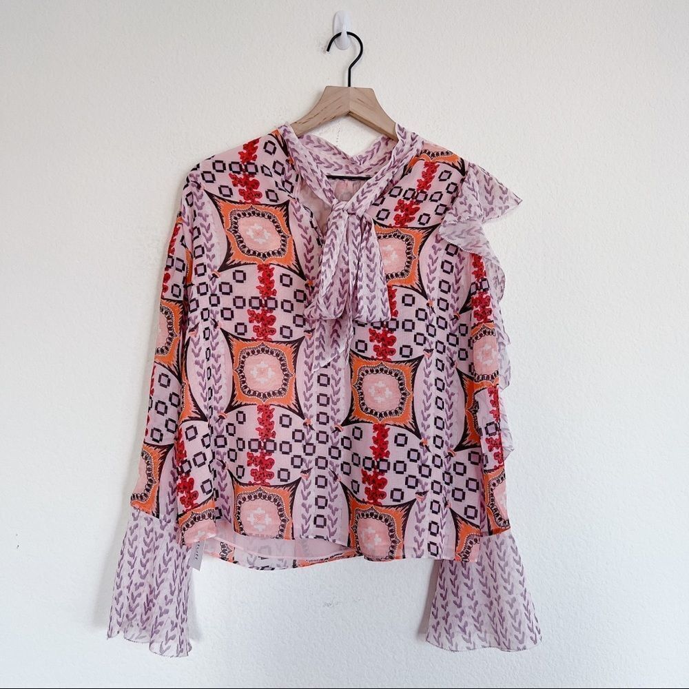Temperley London 100% silk Etoile Printed Blouse size US6(UK10) - Picture 7 of 12